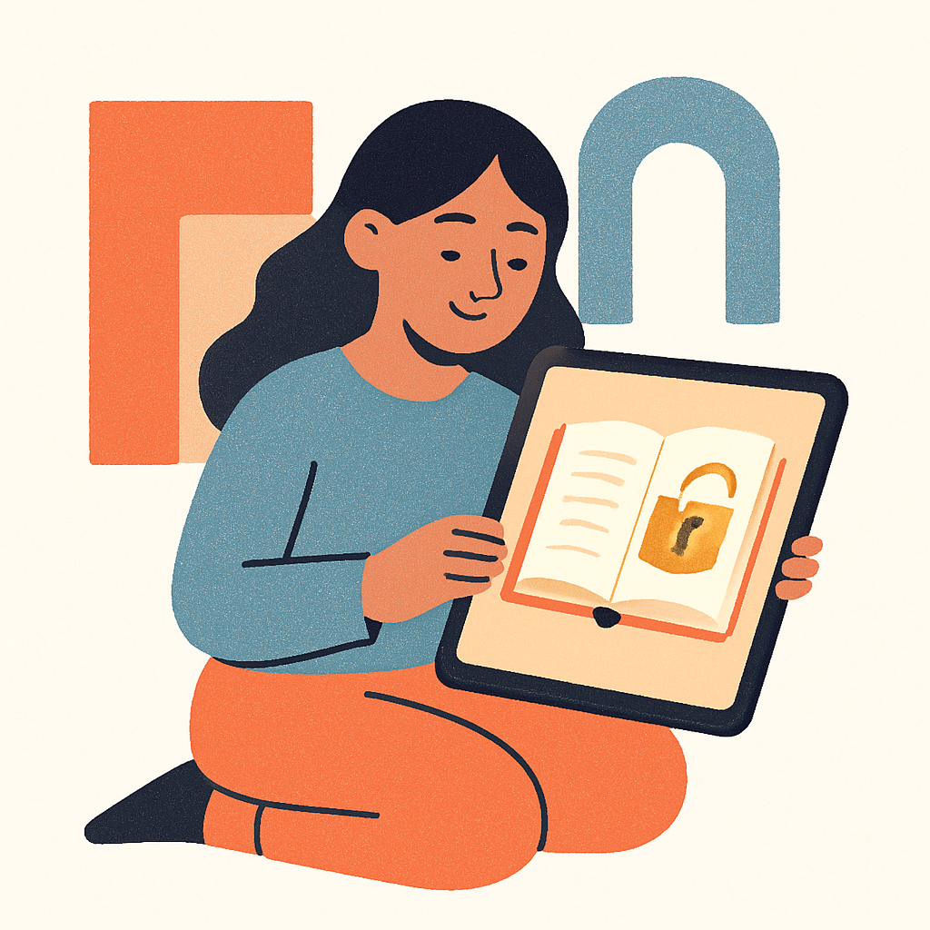 Illustration of a person holding a planner
